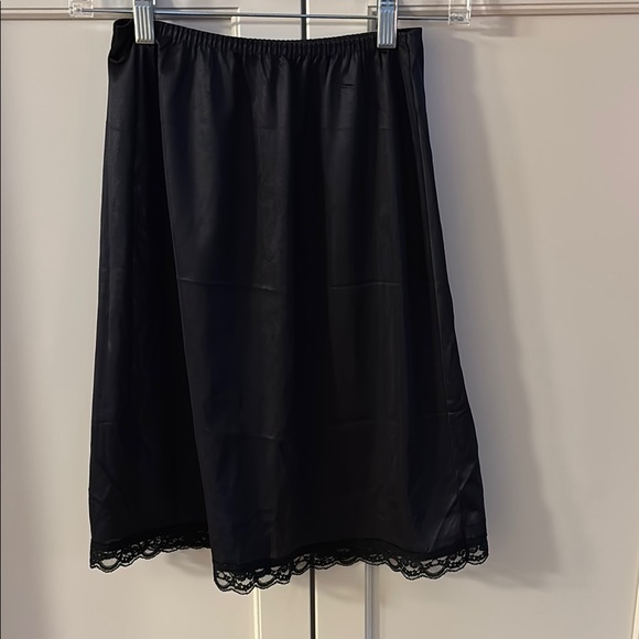 Vintage nylon pale peach pajama set, black slip and cream slip size S - Picture 2 of 13